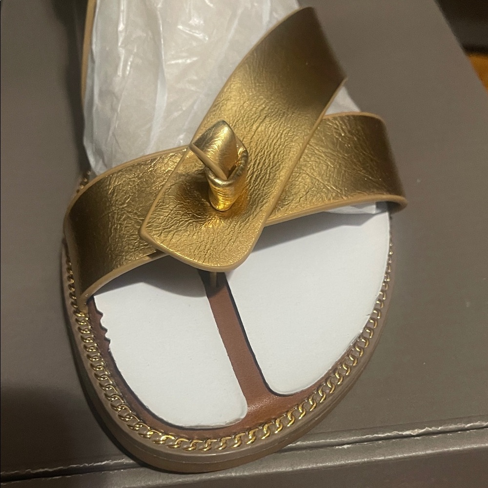 Franco Sarto Gold Glide Sandals - Picture 5 of 6